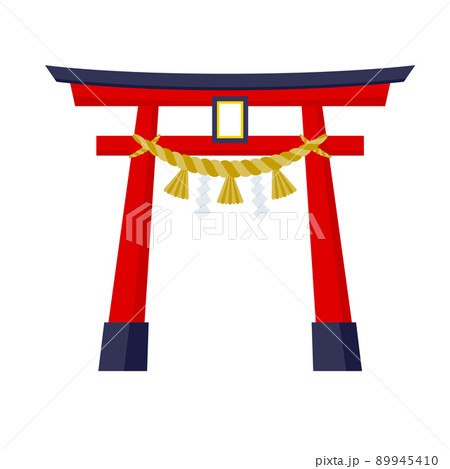 日本の正月小物「鳥居」のベクターイラスト。 89945410