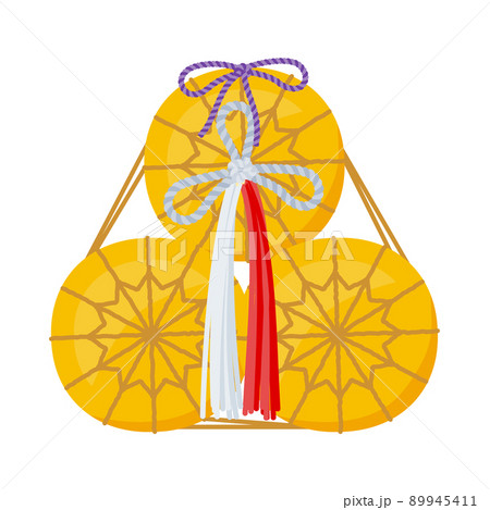 日本の正月小物「三つ俵」のベクターイラスト。 日本の正月小物「三つ俵」のベクターイラスト。 89945411