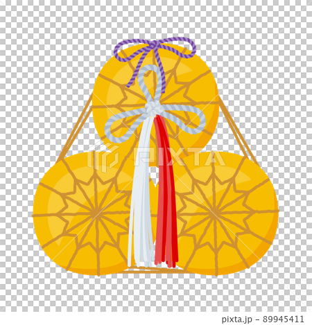 日本の正月小物「三つ俵」のベクターイラスト。 日本の正月小物「三つ俵」のベクターイラスト。 89945411