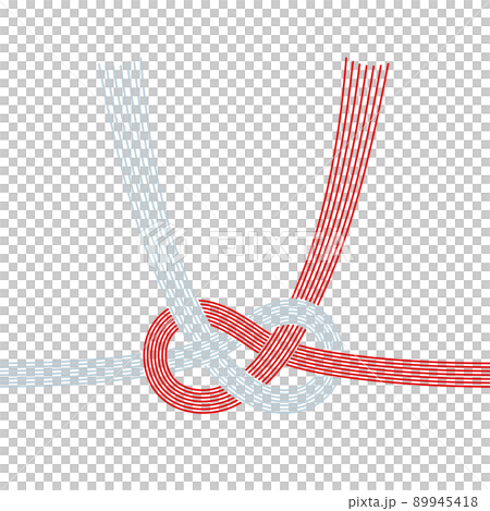 日本の正月小物「水引　あわび結び」のベクターイラスト。 89945418