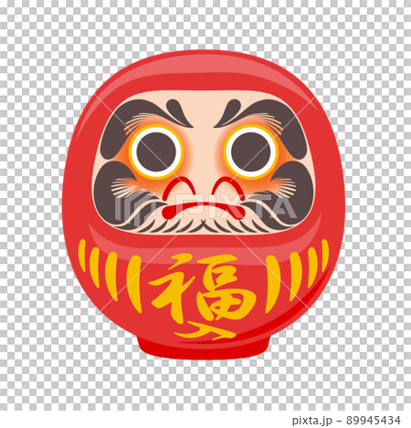 日本新年配飾“達摩”的矢量圖解。 89945434
