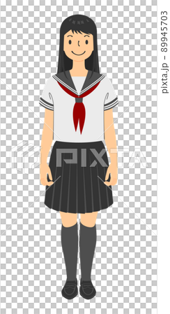一名身穿水手服的女學生的插圖 一名身穿水手服的女學生的插圖 89945703