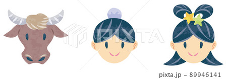 7月　七夕まつり　織姫と彦星と水牛　イラスト素材 89946141