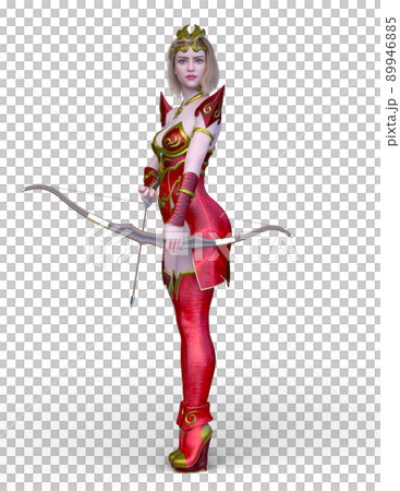 Female warrior with a bow and arrow 89946885