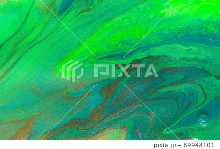 Green vivid wave liquid pattern. 89948101