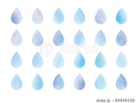 虹色の雨・水滴・しずくのイラスト素材 89948509