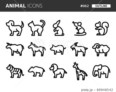 動物に関連するラインスタイルのアイコンセット_062 89948542