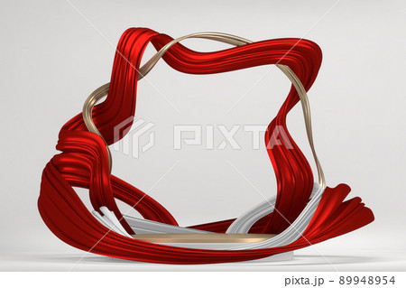 Red stage podium decoration suitable for products.3D rendering 89948954