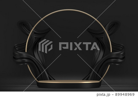 black stage podium for products decoration suitable .3D rendering black stage podium for products decoration suitable .3D rendering 89948969