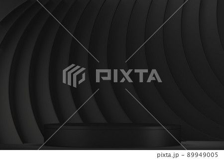 black stage podium for products decoration suitable .3D rendering 89949005