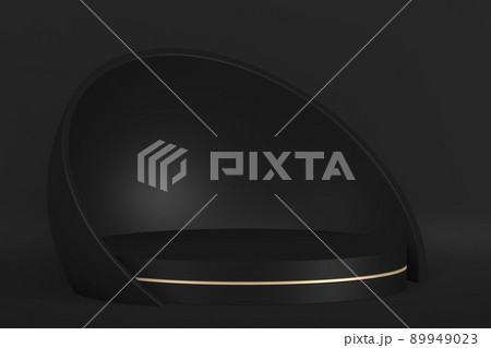 black stage podium for products decoration suitable .3D rendering black stage podium for products decoration suitable .3D rendering 89949023