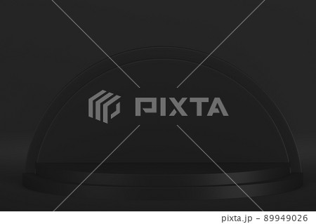 black stage podium for products decoration suitable .3D rendering 89949026