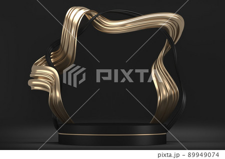 black stage podium for products decoration suitable .3D rendering 89949074
