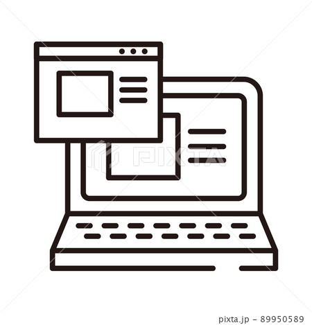 ノートパソコンとインターネットのベクターアイコン。 89950589