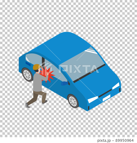 Man stealing a vehicle 89950964