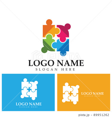 Community puzzle Logo template vector 89951262