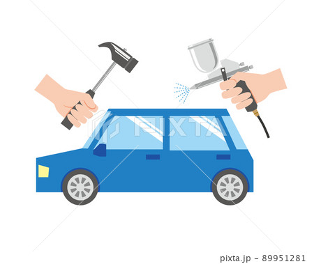 車の板金塗装のイメージイラスト 89951281