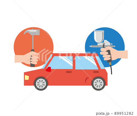 車の板金塗装のイメージイラスト 89951282