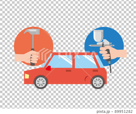 車の板金塗装のイメージイラスト 89951282
