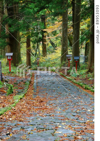 大山 秋の石畳の参道 大山 秋の石畳の参道 89953093