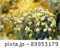 Abstract digital painting of wild flower in yellow tones 89953179