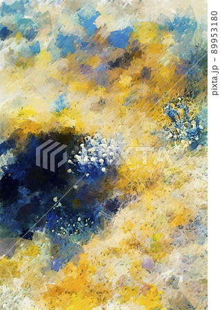 Abstract digital painting of wild flower in yellow tones 89953180