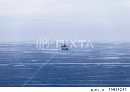 gas platform in the middle. Cape Matxitxako, Basque Country, Spain gas platform in the middle. Cape Matxitxako, Basque Country, Spain 89953286