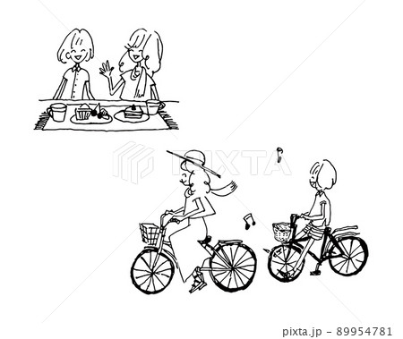 ランチするふたり/サイクリングするふたり ランチするふたり/サイクリングするふたり 89954781