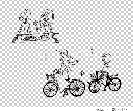 ランチするふたり/サイクリングするふたり ランチするふたり/サイクリングするふたり 89954781