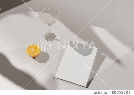 Realistic blank flyer brochure for mockup. 3D Render. Realistic blank flyer brochure for mockup. 3D Render. 89955202