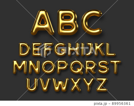 Golden metal alphabet vector set. 3d realistic glossy metallic typeface. Decorative luxury gold letters for banner, cover, birthday or anniversary, holiday party. Golden metal alphabet vector set. 3d realistic glossy metallic typeface. Decorative luxury gold letters for banner, cover, birthday or anniversary, holiday party. 89956361