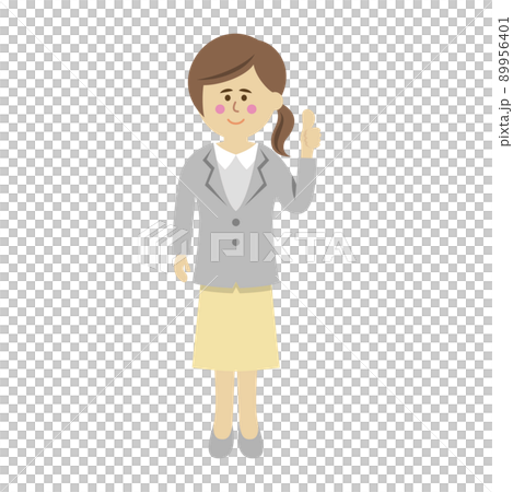 做一個好姿勢的女商人的插圖圖像 做一個好姿勢的女商人的插圖圖像 89956401