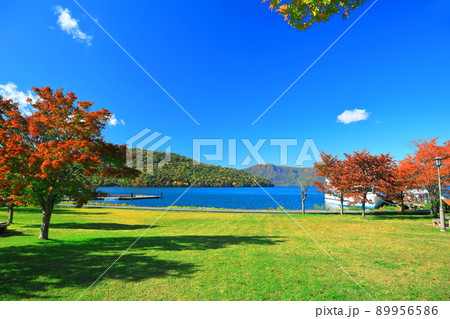 【青森県】十和田湖遊覧船と紅葉 89956586