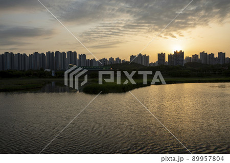 風景 ギャラリー遊園地 湖 89957804