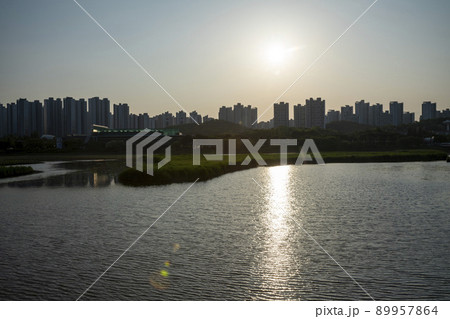 風景 ギャラリー遊園地 湖 89957864