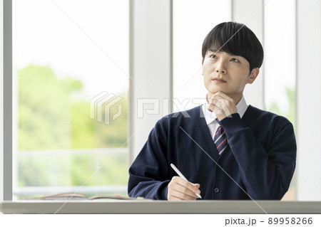 勉強する男子高校生 89958266