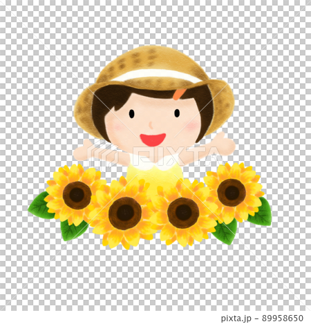 色鉛筆手描きイラスト ひまわりと両手を広げる女の子(やわらかタッチ) 色鉛筆手描きイラスト ひまわりと両手を広げる女の子(やわらかタッチ) 89958650