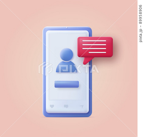 3d smartphone receiving message concept. Vector 89958906