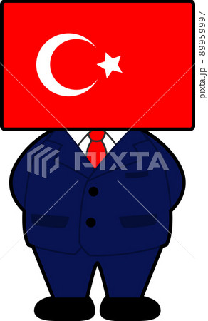 国旗の擬人化 トルコの首相のイラスト素材