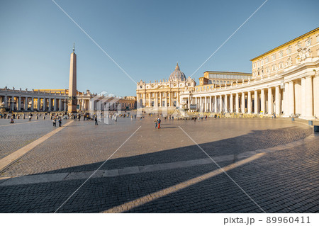 Saint Peter's Square with Vaticano Obelisk and church in Vatican Saint Peter's Square with Vaticano Obelisk and church in Vatican 89960411