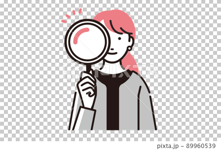 Person Business person woman with magnifying glass 89960539