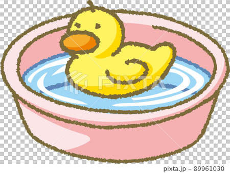 A duck toy floating on a basin 89961030