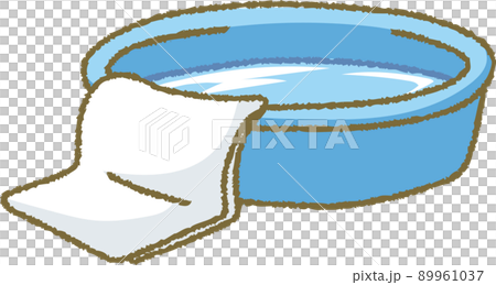 Washbasin and washcloth with water 89961037