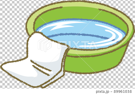 水の入った洗面器と手ぬぐい 水の入った洗面器と手ぬぐい 89961038