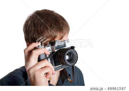 man with a camera man with a camera 89961587