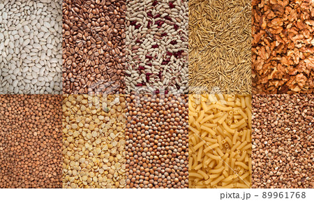 collection of beans and seeds 89961768