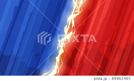 VS_バトルの背景のイメージ_対決_雷_青と赤_16:9 89962465