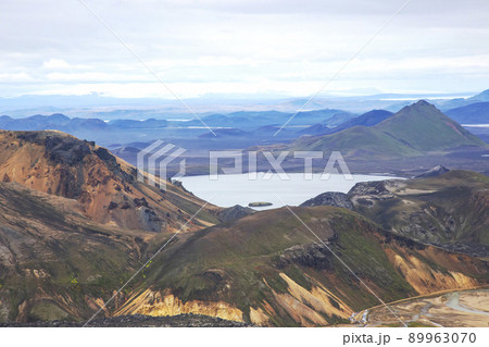 colored mountains of the volcanic landscape of Landmannalaugar. Iceland 89963070