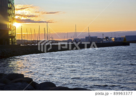 Reykjavik waterfront in Iceland. Travel and tourism 89963377