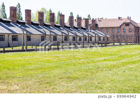 Part of Auschwitz-Birkenau concentration camp. Jewish extermination camp. Holocaust memorial Part of Auschwitz-Birkenau concentration camp. Jewish extermination camp. Holocaust memorial 89964942